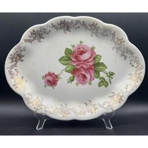 Vintage (1905) Homer Laughlin The Angelus Floral Pattern Serving Platter - Rare!